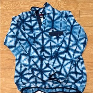 Blue Patterned Fleece Pullover